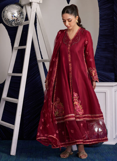 Miko Crimson Kalidaar And Dupatta - Image 10
