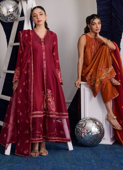 Miko Crimson Kalidaar And Dupatta - Image 7