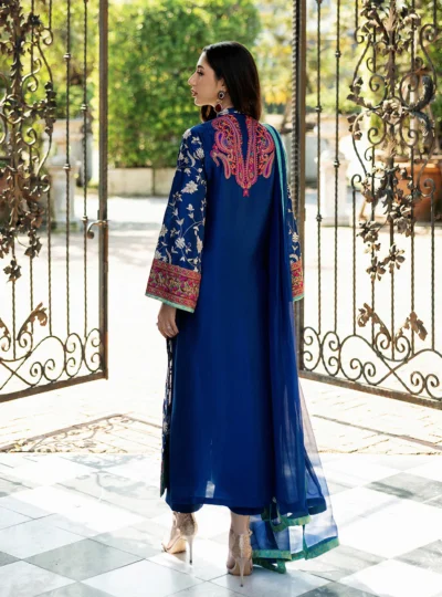 Blue Illusion Kashmiri Embroidery - Image 5