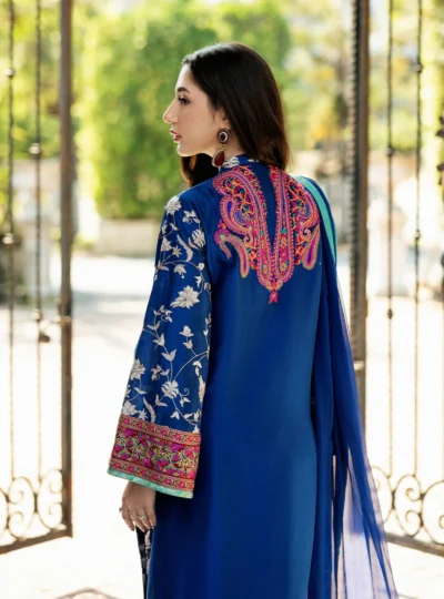 Blue Illusion Kashmiri Embroidery - Image 3