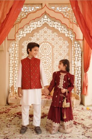 Maroon waistcoat set (MWCEID25)