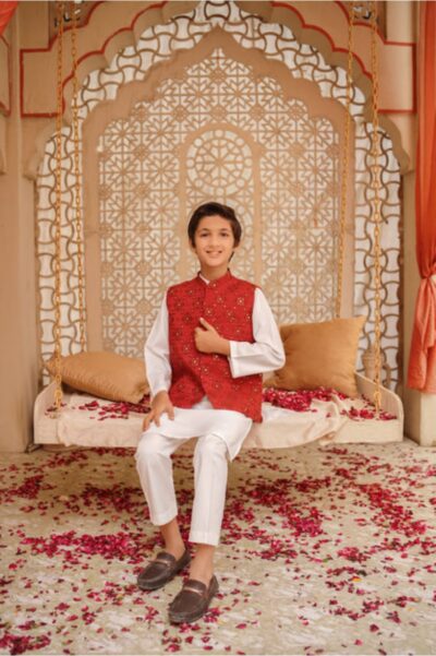 Maroon waistcoat set (MWCEID25) - Image 7