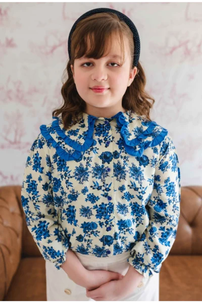 Blue Willow Linen Blouse