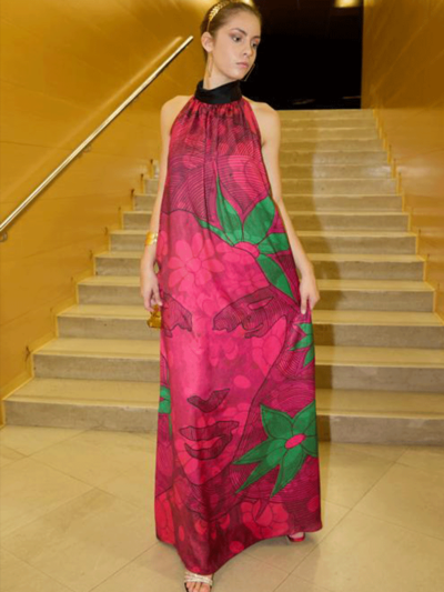 Anita Pink Halter Dress