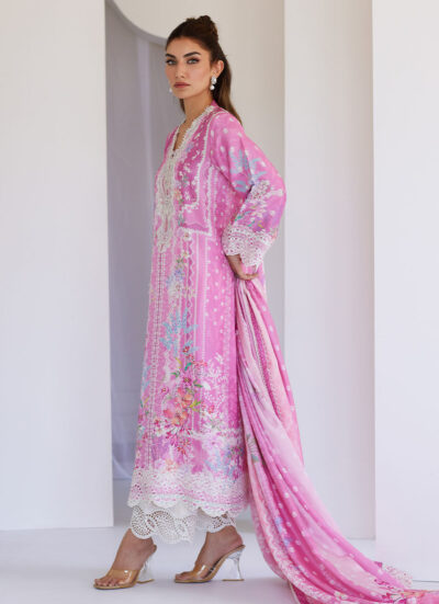 Lyra Pink Shirt And Dupatta - Image 3