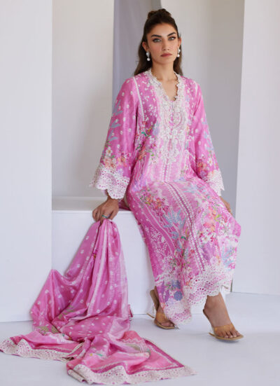 Lyra Pink Shirt And Dupatta - Image 2