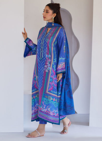 Revel Blue Shirt And Dupatta - Image 7