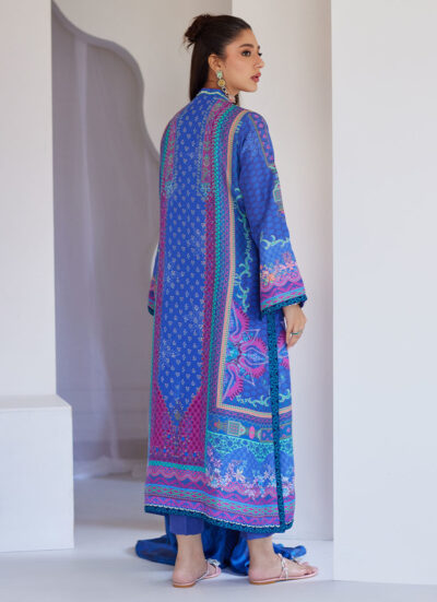 Revel Blue Shirt And Dupatta - Image 5