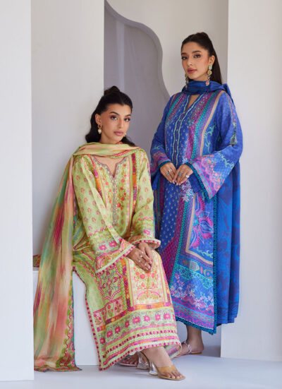 Revel Blue Shirt And Dupatta - Image 8
