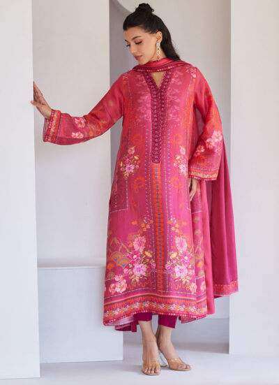 Alira Crimson Shirt And Dupatta - Image 4