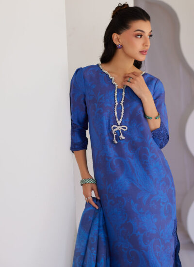 Azura Blue Shirt And Dupatta - Image 2