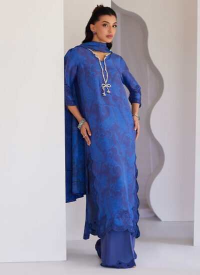 Azura Blue Shirt And Dupatta - Image 3