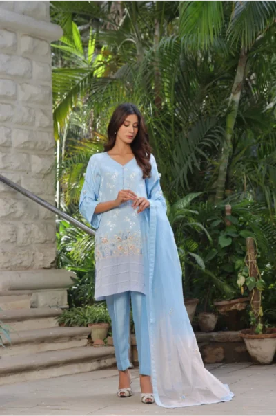 Ice Blue Self-Designed Ensemble - Image 5