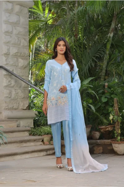 Ice Blue Self-Designed Ensemble - Image 3