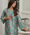 Silk Printed Long Shirt & Pants - Image 3