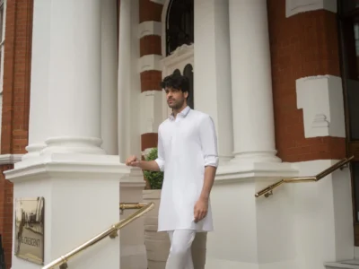 White Cotton Kurta 4 - Rtd - Image 3