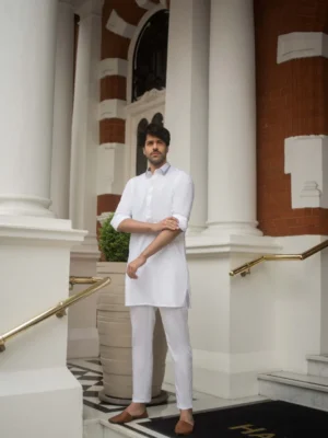 White Cotton Kurta 4 - Rtd
