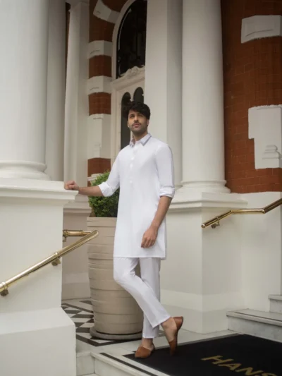 White Cotton Kurta 4 - Rtd