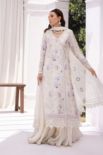 Lila Shirt And Dupatta - Image 2