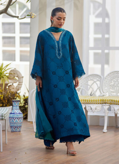 Cela Teal Shirt and Dupatta - Image 6