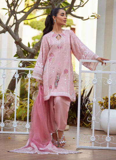 Jovie Tea Pink Shirt and Dupatta - Image 6