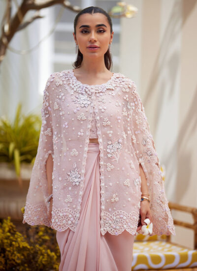 Cari Organza Cape and Pre-Drape Sari Skirt - Image 10