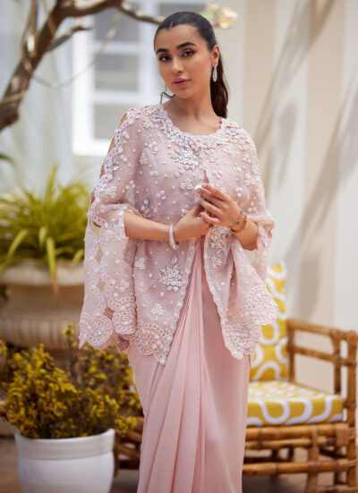 Cari Organza Cape and Pre-Drape Sari Skirt - Image 6