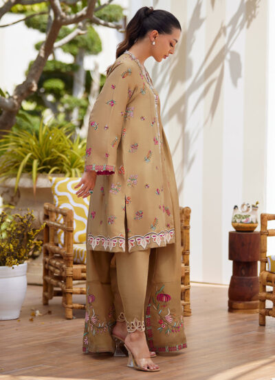 Lira Beige Shirt and Dupatta - Image 6