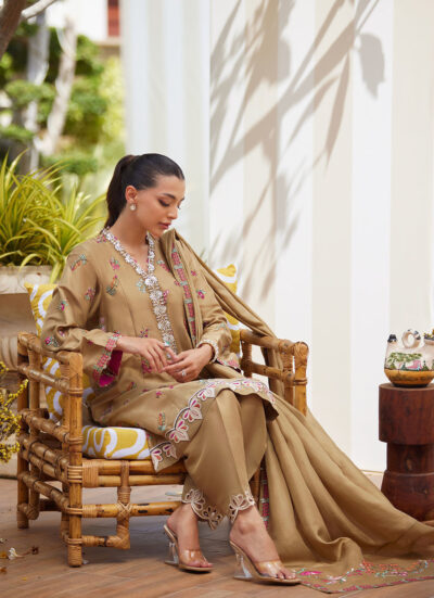Lira Beige Shirt and Dupatta - Image 5