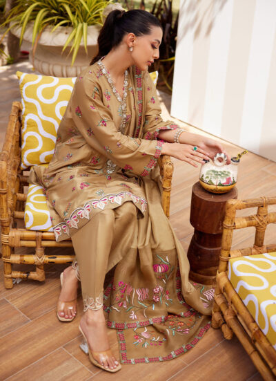 Lira Beige Shirt and Dupatta - Image 4