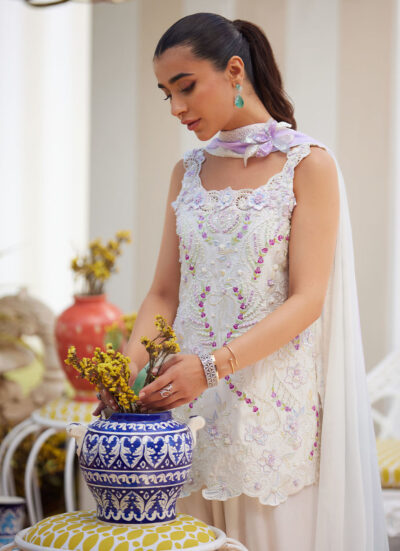Amora Ivory Shirt and Dupatta - Image 4