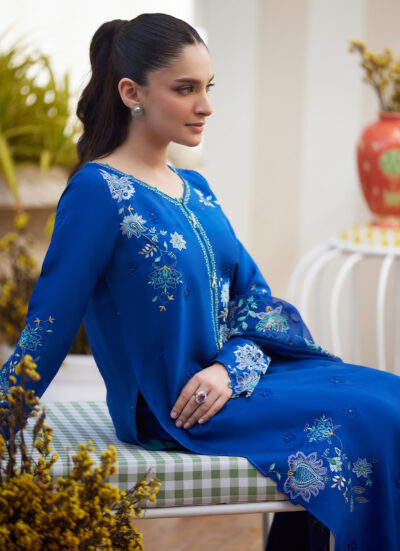 Tavia Cobalt Shirt and Dupatta - Image 7