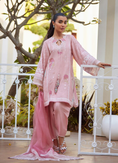 Jovie Tea Pink Shirt and Dupatta - Image 4