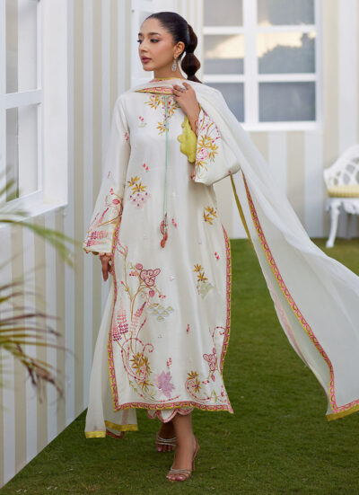 Mireza Ivory Shirt and Dupatta - Image 4