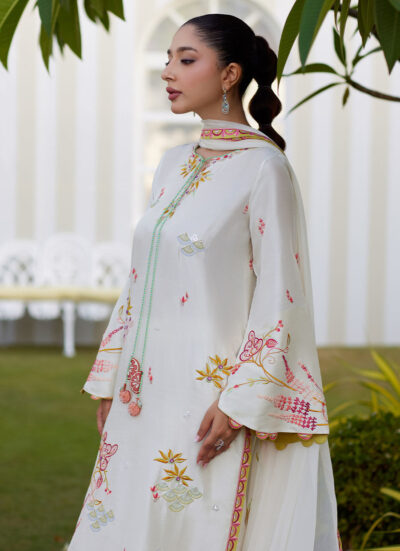 Mireza Ivory Shirt and Dupatta - Image 3