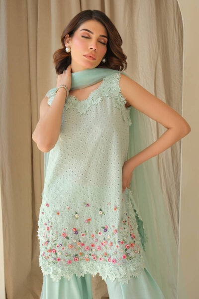 Aqua June with Dupatta and Shalwar - Image 4