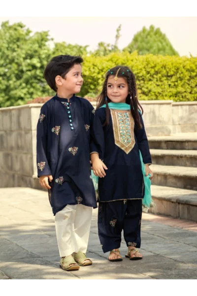 Stary Night - Block Print Kurta Pajama - Image 2