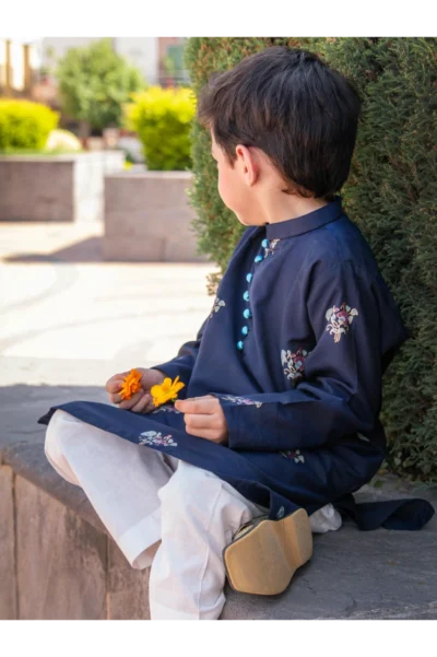 Stary Night - Block Print Kurta Pajama - Image 4