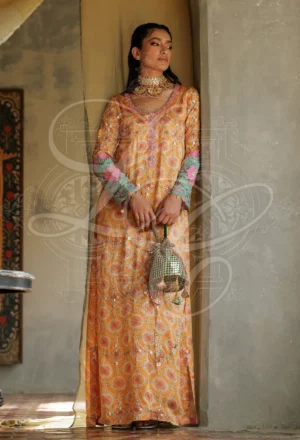 Tara - Gota work long shirt with Gold Kaamdaani Potli