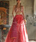 Soraya - Gota work halter blouse with gota work lehenga with Kaamdani Chiffon Dupatta