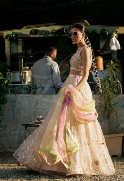 ZAHRA Mirror Gota Lehenga Set - Image 2