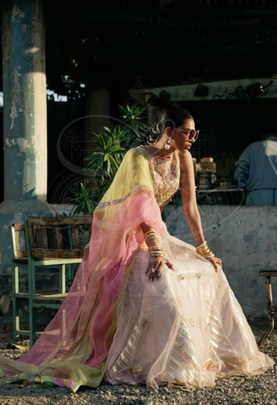 ZAHRA Mirror Gota Lehenga Set - Image 6