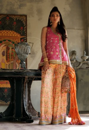 Roya - Peplum top with gota work and printed gota buti work