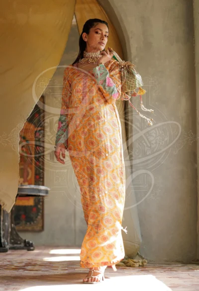 Tara - Gota work long shirt with Gold Kaamdaani Potli - Image 2
