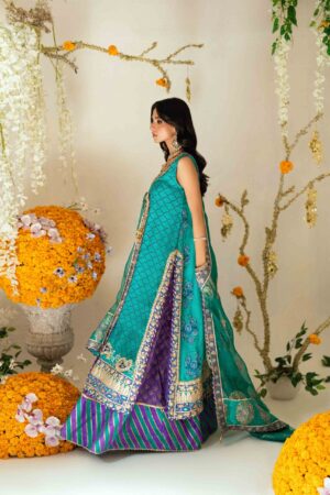 Kira Purple –Turquoise Angrakha Set