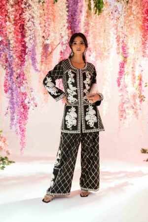 Kaya Onyx Long Coat Set