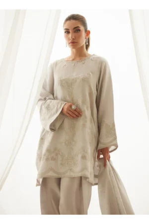 Ziva Silver Shirt And Dupatta