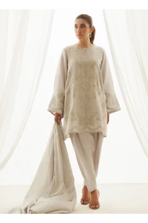 Ziva Silver Shirt And Dupatta