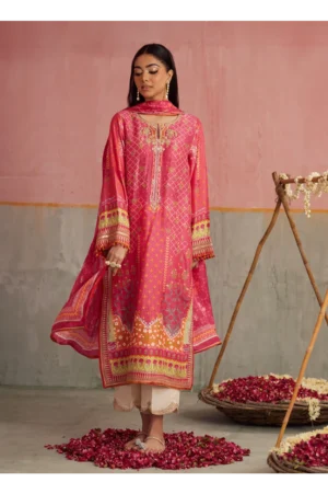 Selin Crimson Shirt And Dupatta