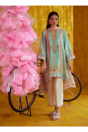 Juni Aqua Shirt And Dupatta